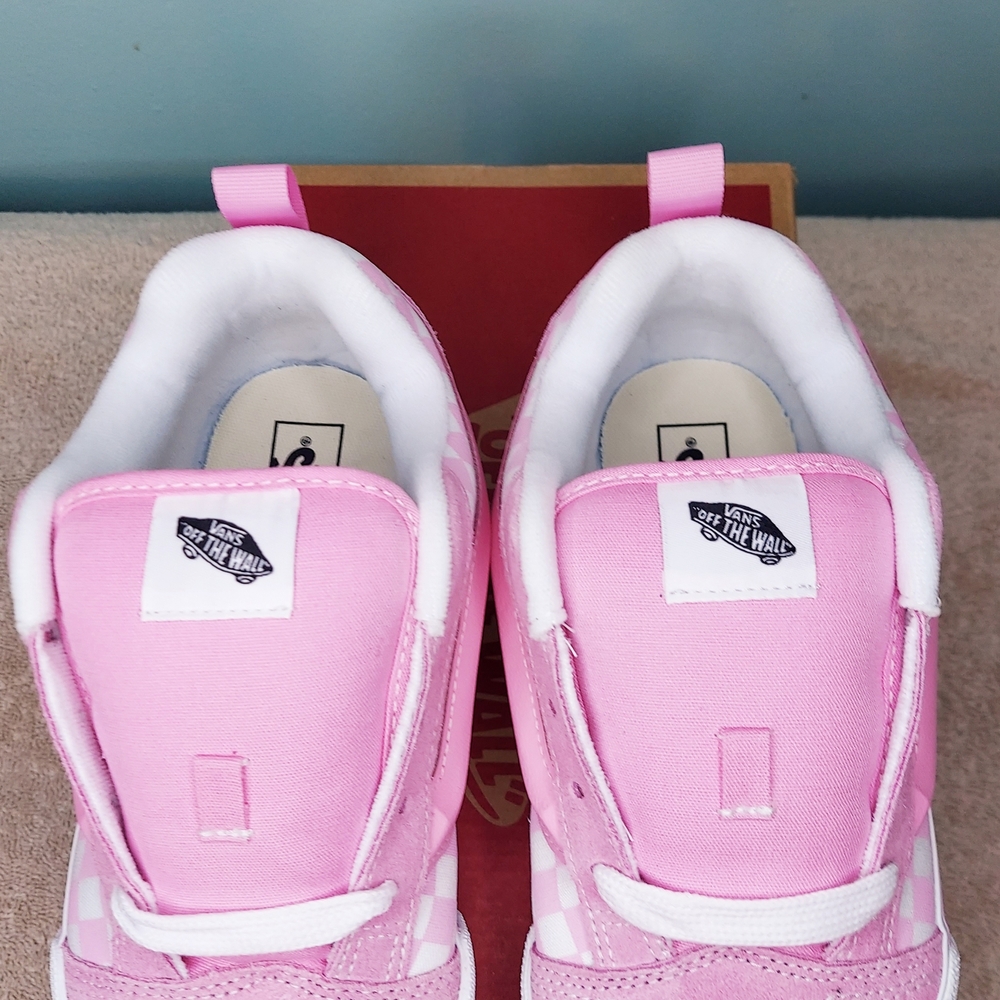 Vans Pink Knu Skool Prism Pink Checkered Womens Sneakers Size 6.5 Juniors Travel - Picture 14 of 16